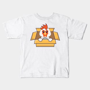 Cute chicken Playing In Box. Kids T-Shirt